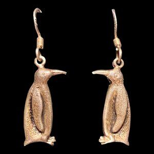 Earrings Pierced Penguins Dangle Sterling Silver 925 Vintage Women